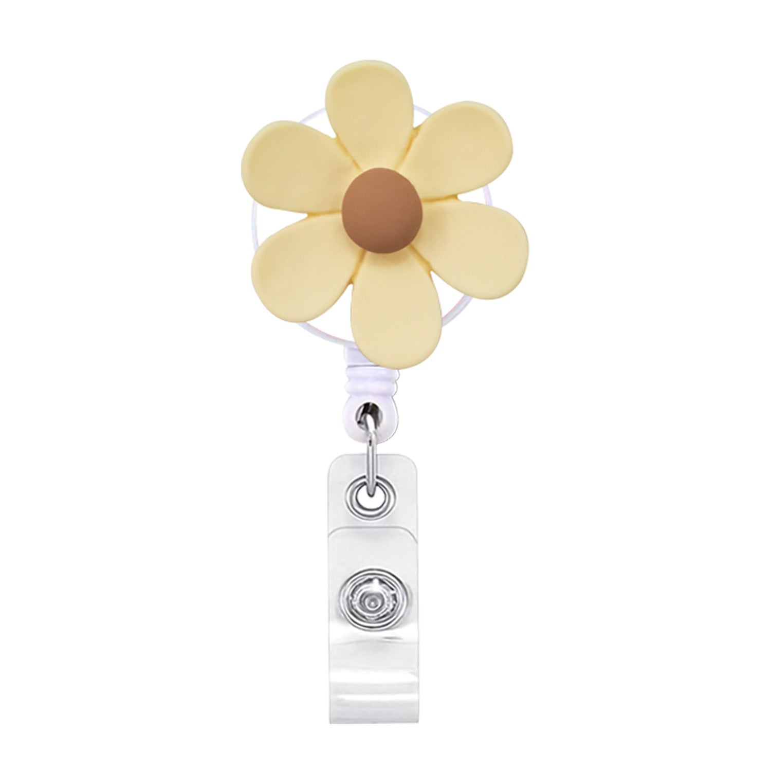 Wholesale Badge Reels Resin Flower Retractable Keychain